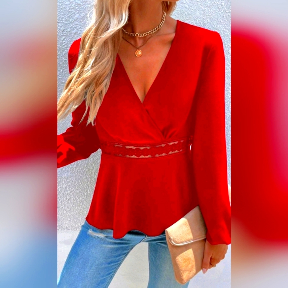 Red Suplice Long Sleeve Top
